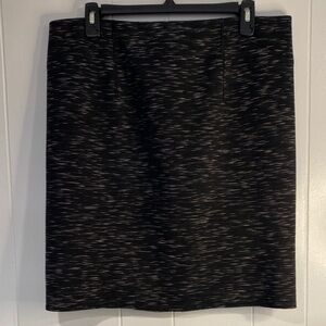Ann Taylor Petite Mini Skirt | Textured Knit | Back Zip | Gray Black | Size 12P